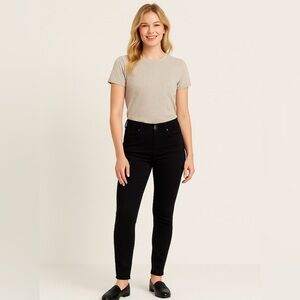Paige Womens Skyline Skinny Jeans Black Denim Size 26 Stretch